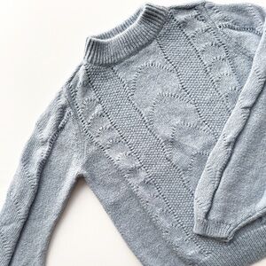 Pointelle Mockneck knit Sweater